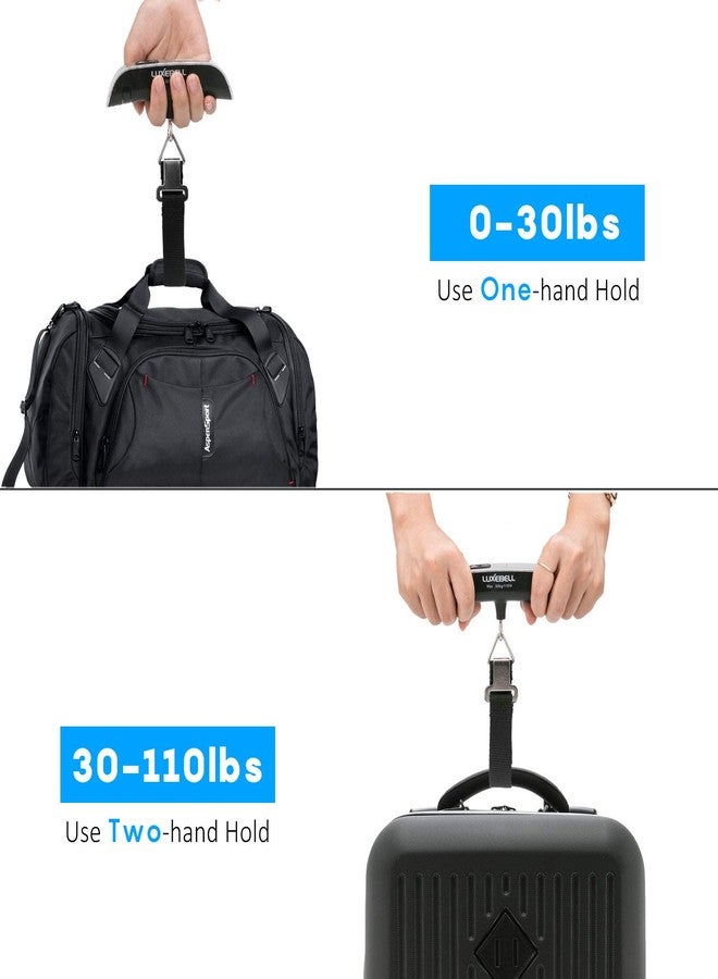 LUXEBELL Digital Luggage Scale Gift for Traveler Suitcase Handheld Weight Scale 110lbs, Silver, 1.2 inches (W) x 5.1 inches (L) x 1.2 inches (H) - Image 2